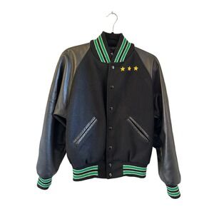 DEHEN 1920 Varsity Jacket: Green And Black Size Small Short